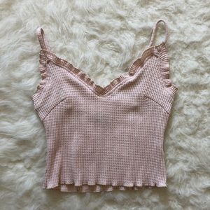 baby pink cropped tank top